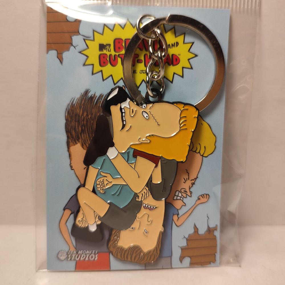 Beavis and Butthead In A Box Keychain Official Cartoon Collectible Metal Keyring